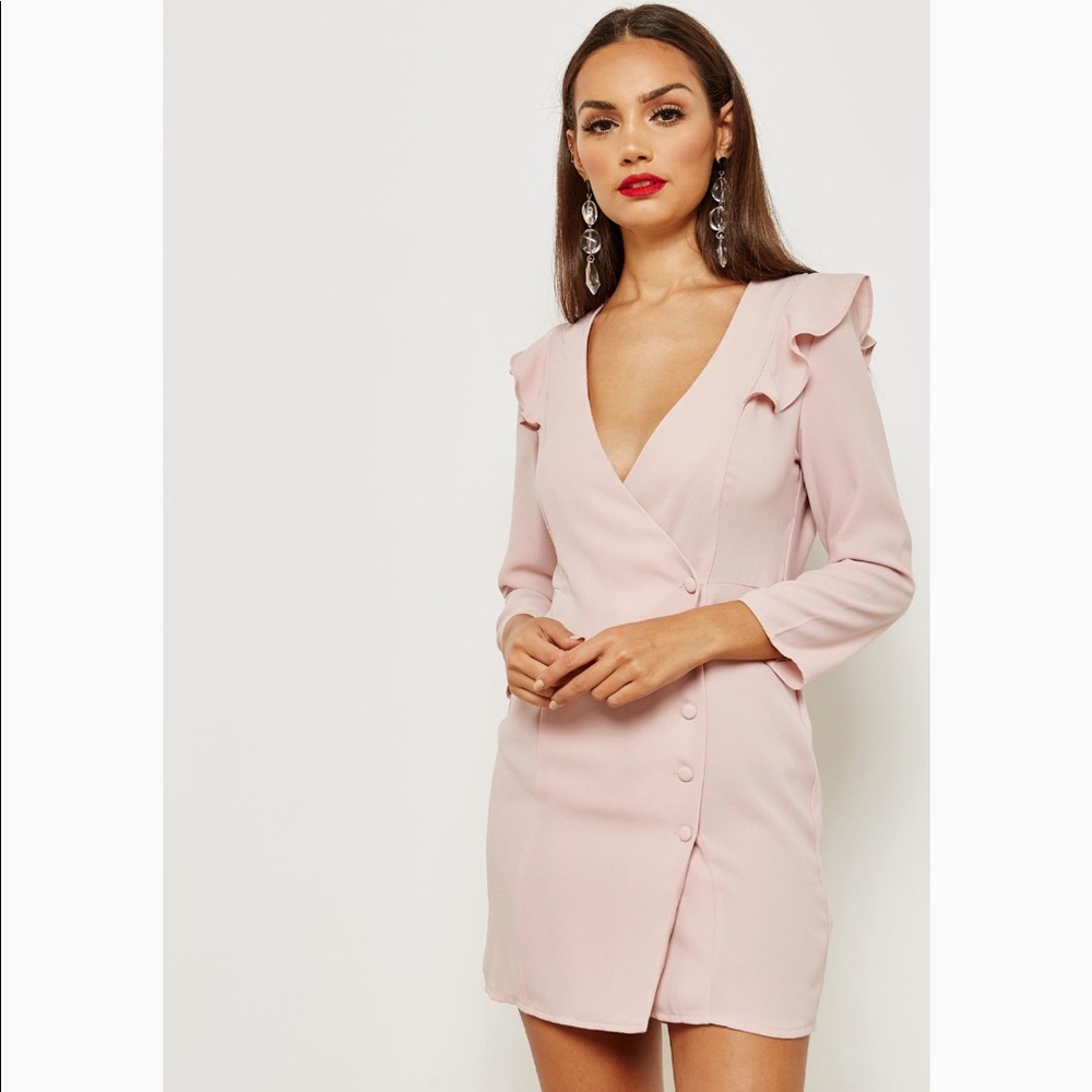 TopShop Button Wrap Mini Dress